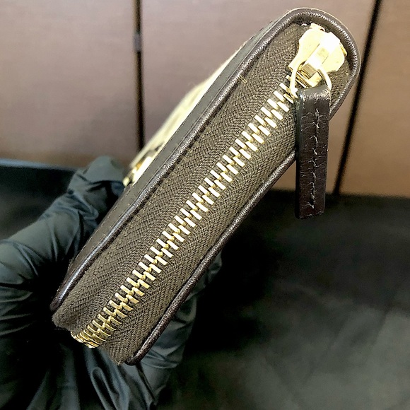 GUCCI GG Web Canvas Interlinked G’s Soho Brown Leather Trim Continental Wallet - Picture 5 of 17